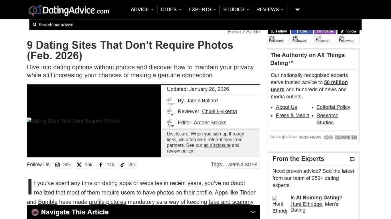 9 Dating Sites That Don’t Require Photos (Feb. 2026)